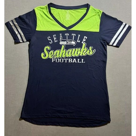 Seattle‎ Seahawks Shirt Teens XL Blue Logo Short Sleeve Tee Girls New. - Picture 1 of 7